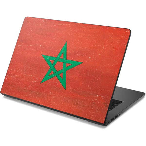 Morocco Flag Distressed Dell Chromebook Skin